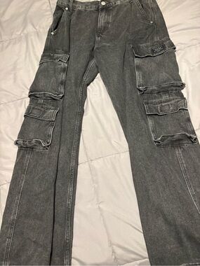 PacSun Black Washed Cargo Jeans